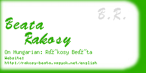 beata rakosy business card